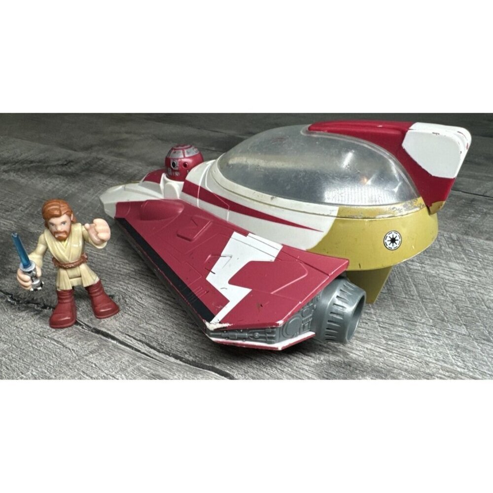 Star Wars Obi Wan Jedi Starfighter with Figure 2008 Hasbro Galactic Hero